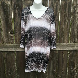 Apt 9 Sheer Tunic/Coverup with White Tank Top